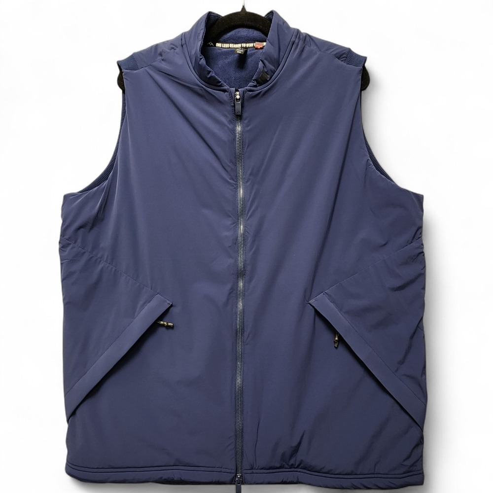 Adidas Frost Guard Vest Men XL (Slim Fit) Fleece Quilt Lined Golf Primaloft Blue